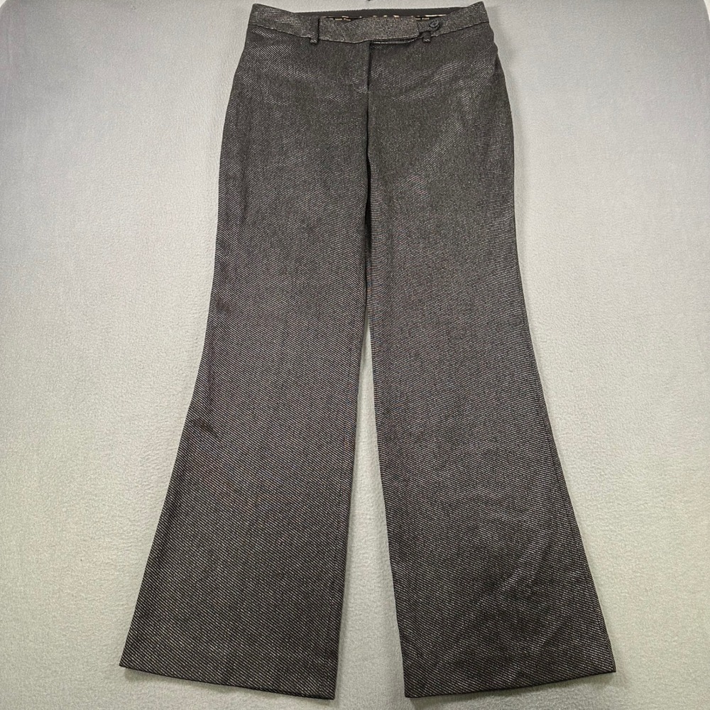 Express Design Studio Editor Pants Womens 6 Gray Metallic Wide Leg Trousers